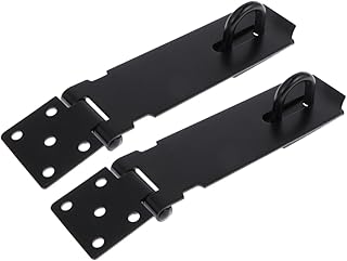 Operitacx 2pcs Door Lock Heavy Duty Padlock Staple Safety Hasp Cabinet Lock Showcase Lock Clasp Hasp Heavy Duty Hasp Lock Latch Cupboard Doors and Windows Stainless Steel Black Latch Padlock