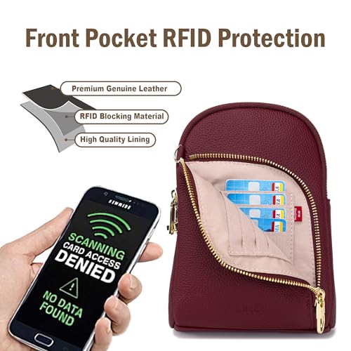 Image of INICAT Small Travel Purse,Anti Theft Crossbody Bag for Women | RFID Blocking, 8 Card Slots,Secure Back Zipper Pocket,Sling Style