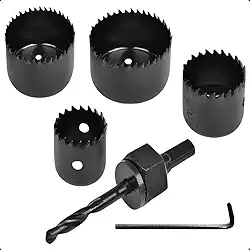 Jogo Serra Copo Profissional 6 Peças (32 a 54mm) – Ideal para Plástico PVC Madeira Gesso e Drywall Compatível com Parafusadeira Corte Limpo e Preciso