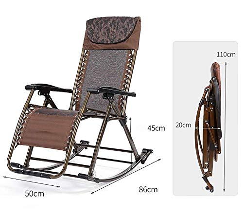 Chaise berçante pliante extérieure réglable pour soulager le dos avec son oreiller intégré