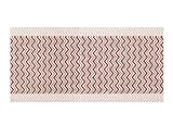 Tissu jacquard. Le tapis de cuisine ligne Emozioni fantaisie rayée Zig Zag Twist est en tissu jacquard, un tissu qui s'obtient en fils de différentes couleurs. Les motifs se distinguent en effet par leurs motifs extrêmement complesse et riches en couleurs