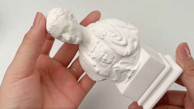 Estatua de Julio César en yeso blanco 14 cm miniatura 7