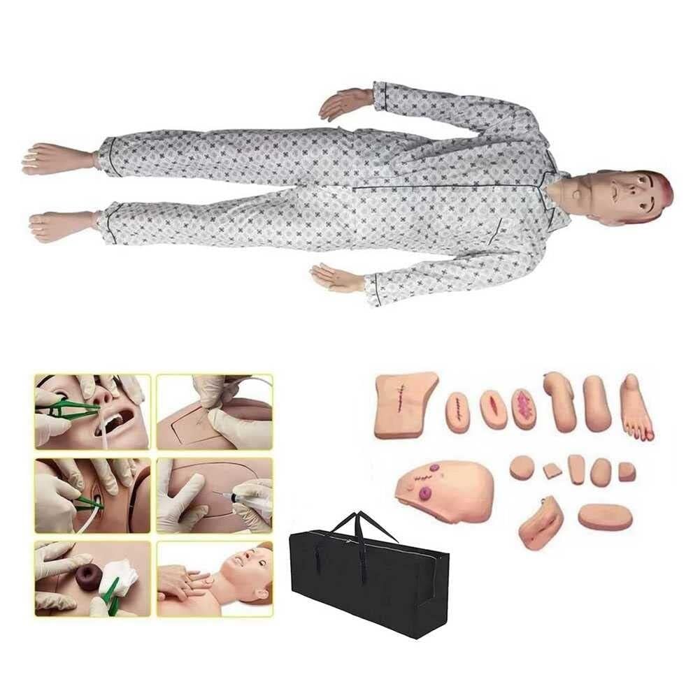 Chipel Men's One Color Versatile Geriatric Training Manikin, 5.7Ft Life-Size Patient Care Manikin, 2-In-1 Patient Care Skills Manikin With Interchangeable Genitals And Trauma Modules