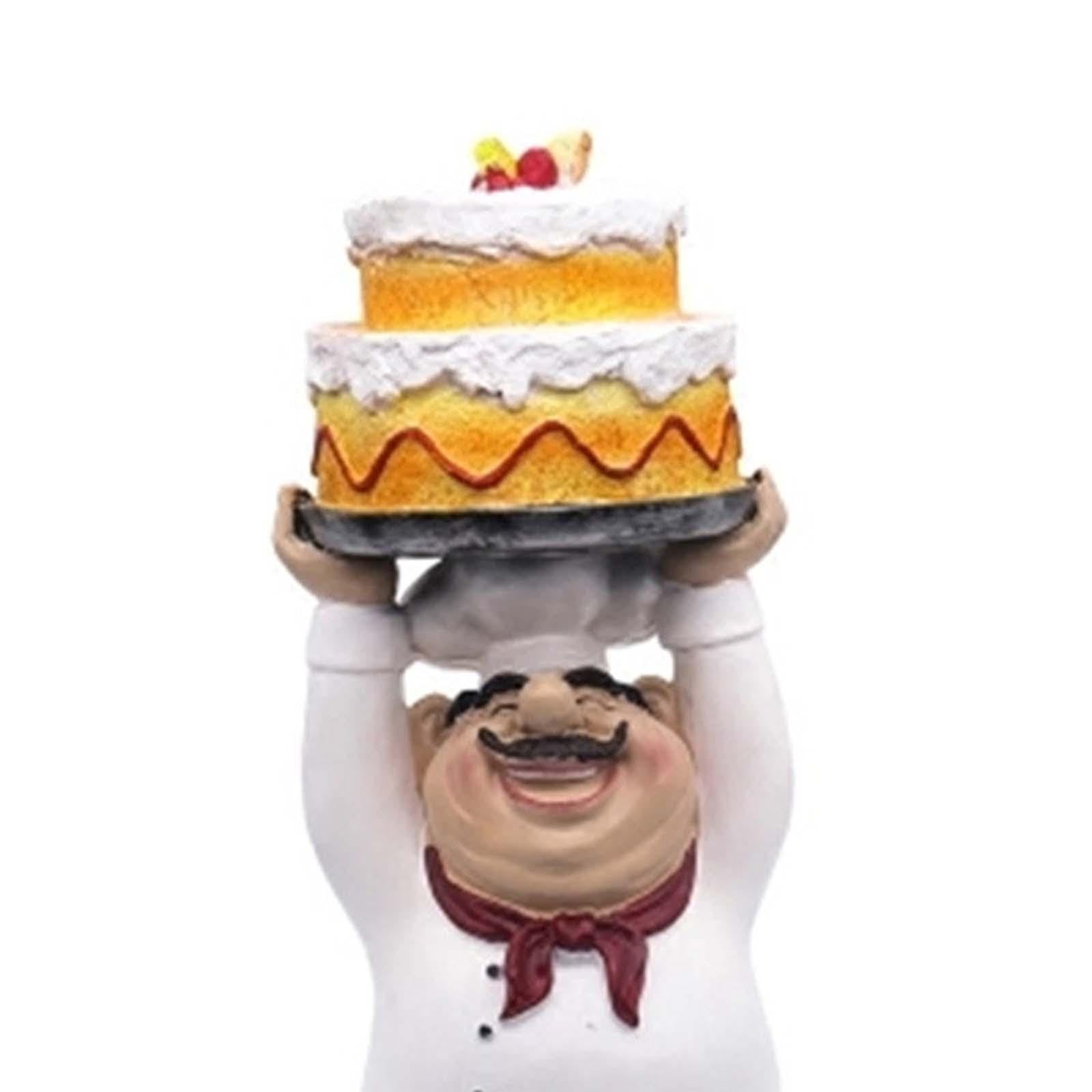 Statua da Chef, Statuetta Decorativa Moderna in Resina, Creativa da Tavolo, Mensola, Cucina, Bar, Decorazione per La Casa