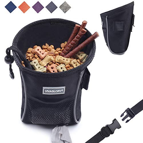 Vivaglory Sports Style Dog Treat Bag, Enlarged Opening Dog Training Treat Bag