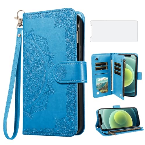 Coque iPhone 12 avec porte-carte fleur pour libérer vos poches