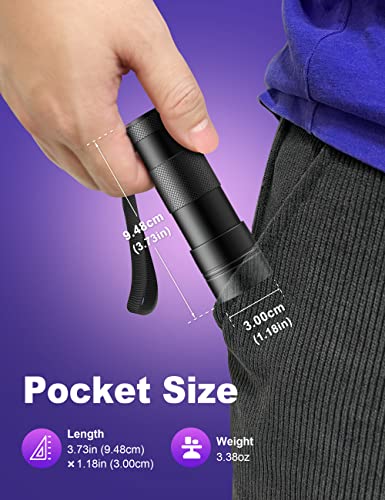 Fulighture Black Light Flashlight Mini, Small Uv Black Light For Pet, Urine Detection For Dog Cat, Portable Ultraviolet Blacklight Flashlights 395Nm, Resin Curing, Bed Bug, Aaa Batteries Included #TOP2