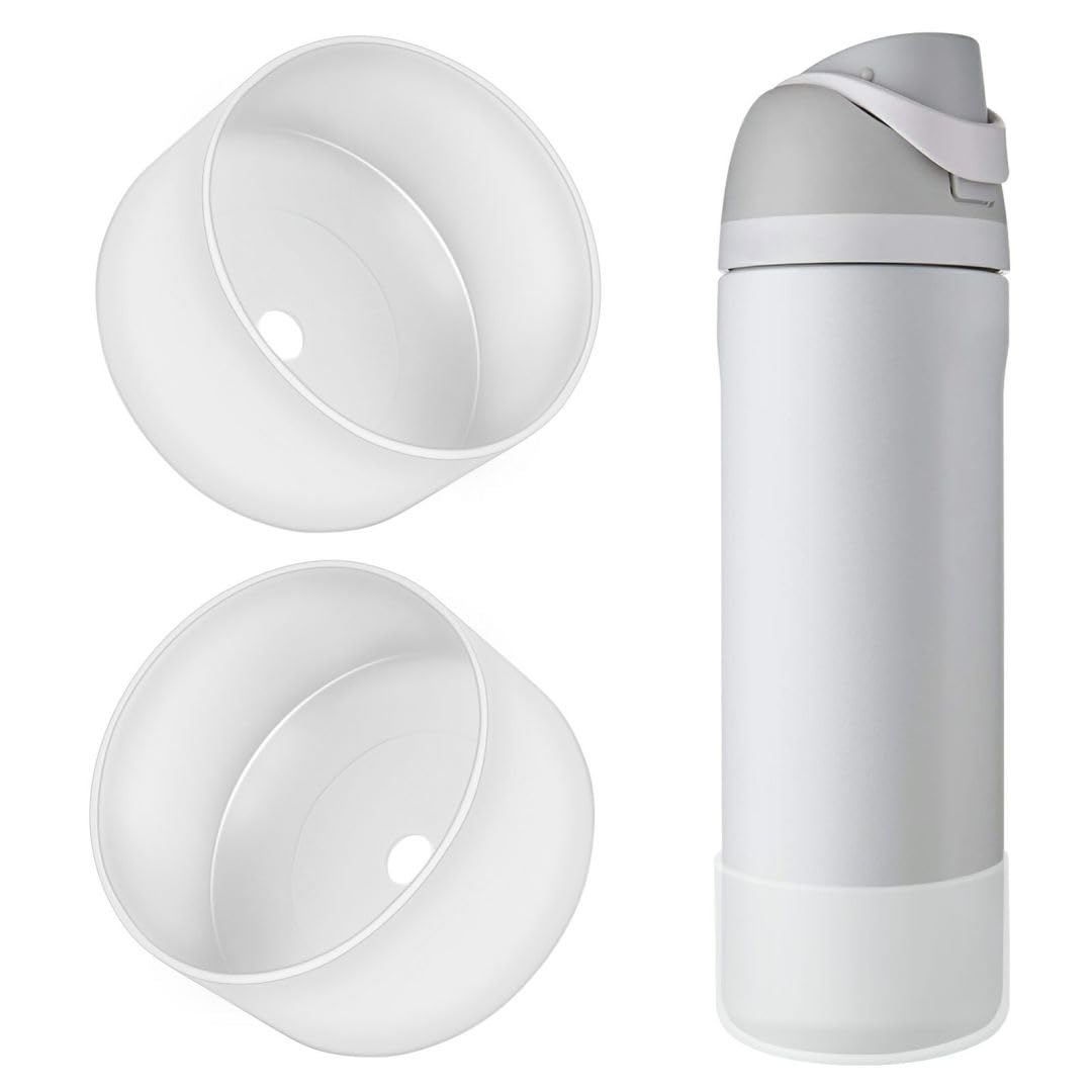BKBY 2PCS Silicone Water Bottle Boot, Compatible with Owala 24oz 32oz 40oz, Protective Anti-Scratch & Anti-Dent No Noise Sleeve Cover for FreeSip/Twist/Flip Water Bottles (Transparent, 24 Ounces) โ image 1