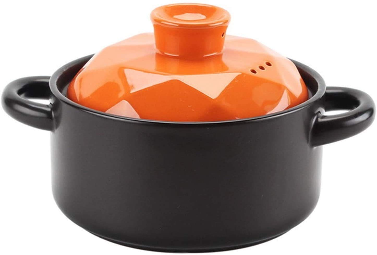 Ceramiczny garnek do gulaszu z pokrywką premium miska na parę kubek do gotowania na parze do domu kuchni leczniczych zioła ptak gniazdo tonic, nadaje się do piekarnika (Kolor: Pomarańczowy, rozmiar: 2,5 l)