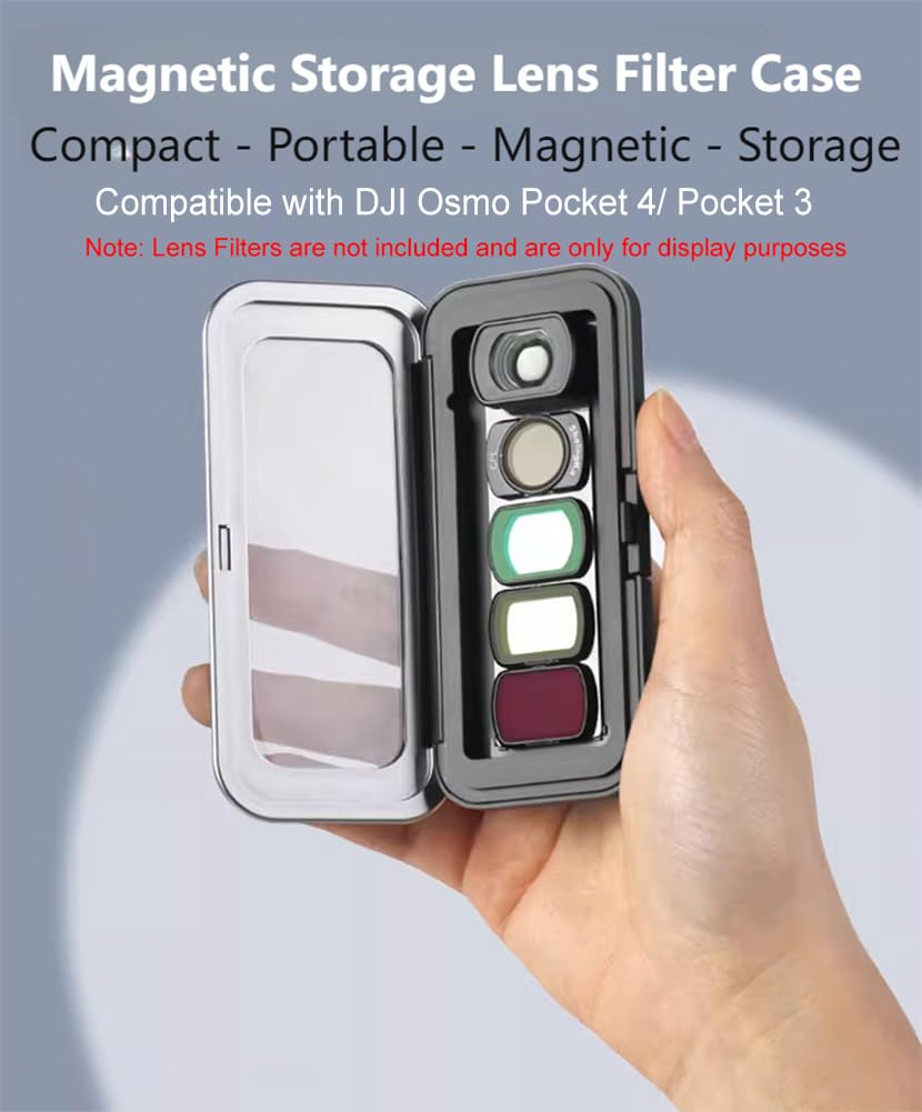 przenośna magnetyczna walizka do przechowywania dla DJI Osmo kieszonkowy filtr 4/3, akcesoria do aparatu, organizer na podróż, może przechowywać 5 kieszeni