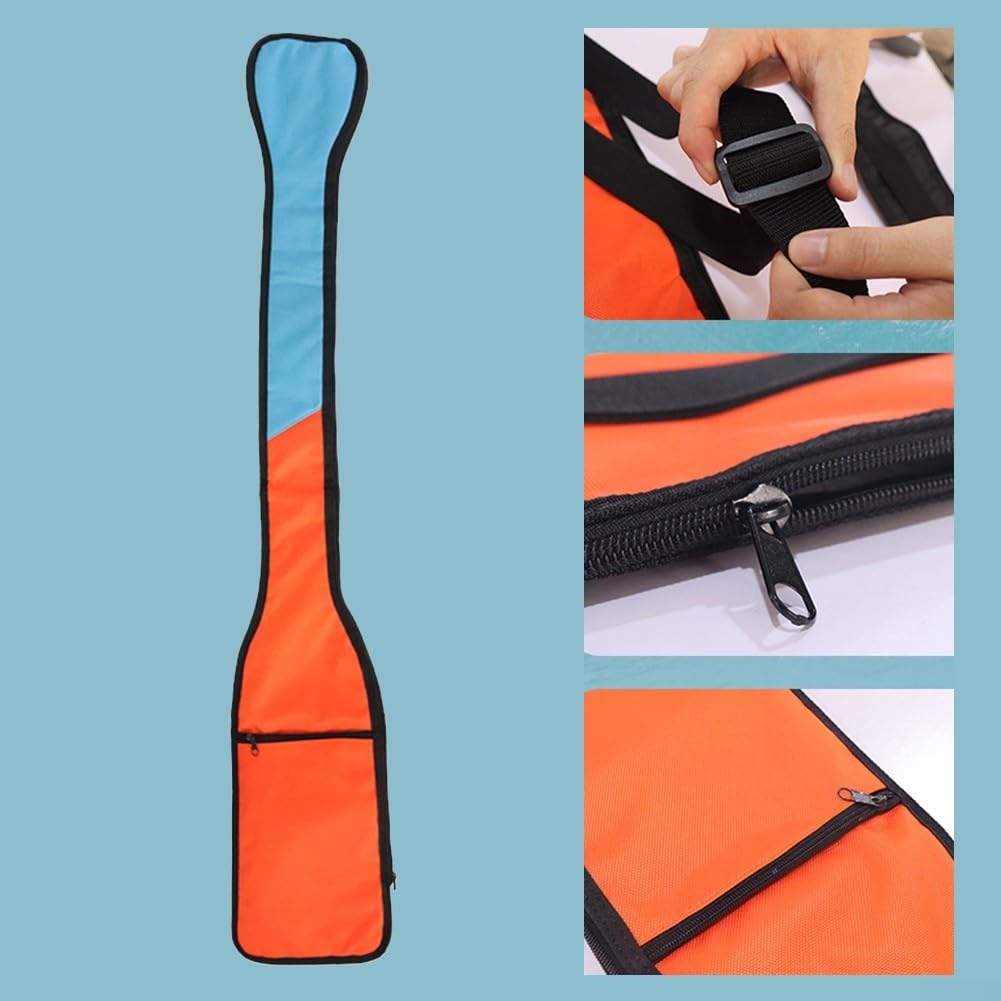 Versatile Kayaks Paddle Bag with Exterior Pockets 129x22cm Waterproof Oxford Cloth for Inflatable Boats Canoes(orange)