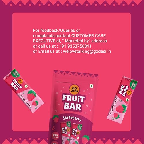 Image of GO DESi Strawberry Fruti Twist Fruit Bars Papad, Fruit Jelly - Pack of 10 pieces x 3