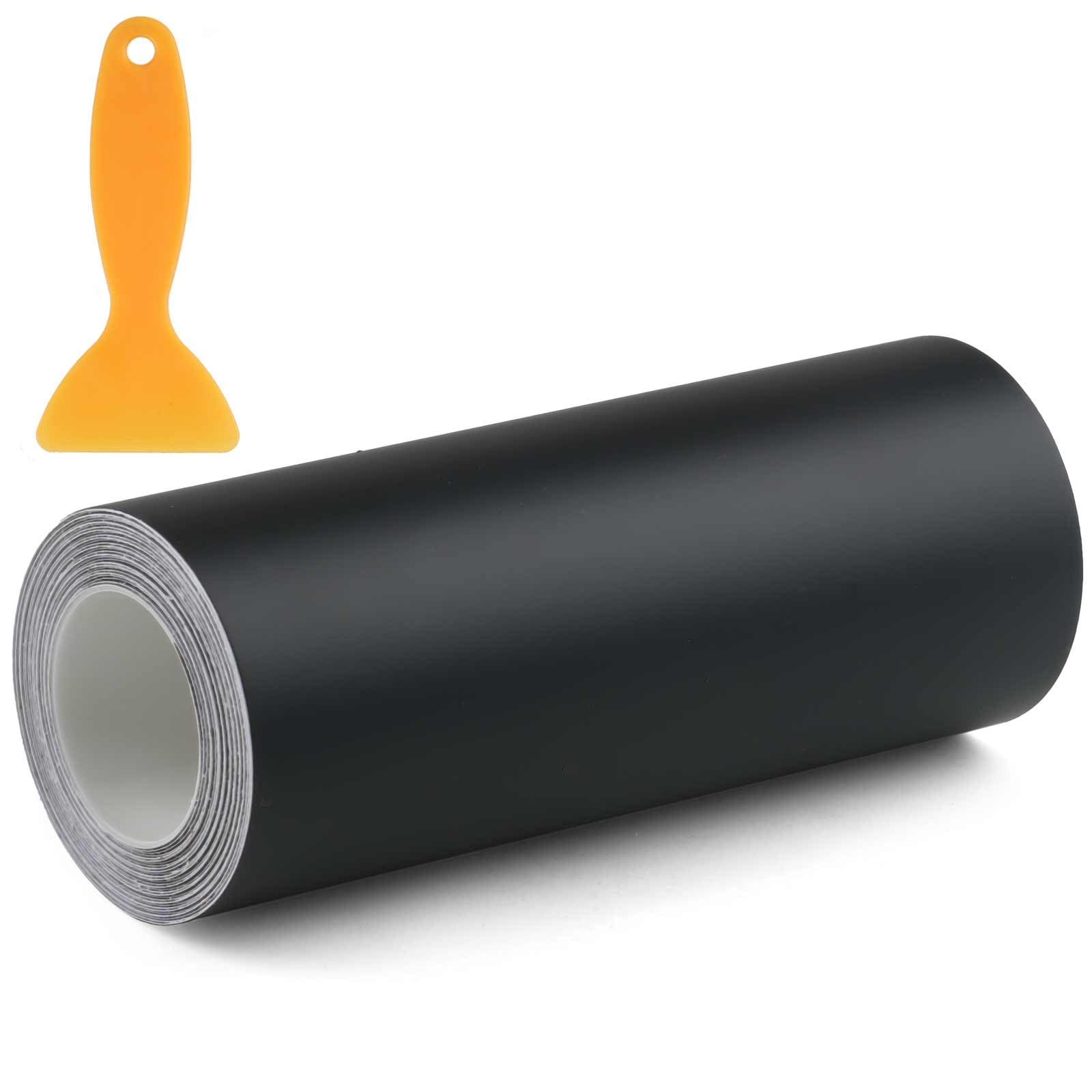 Auto Carbon Folie (10cm×300cm), 3D Einstiegsleisten Kohlefaser Aufkleber mit Abstreifer, Kratzfest Lackschutzfolie Schutzfolie für Auto Fahrrad Motorrad Einstiegsleisten Schutz (Schwarz Matt)