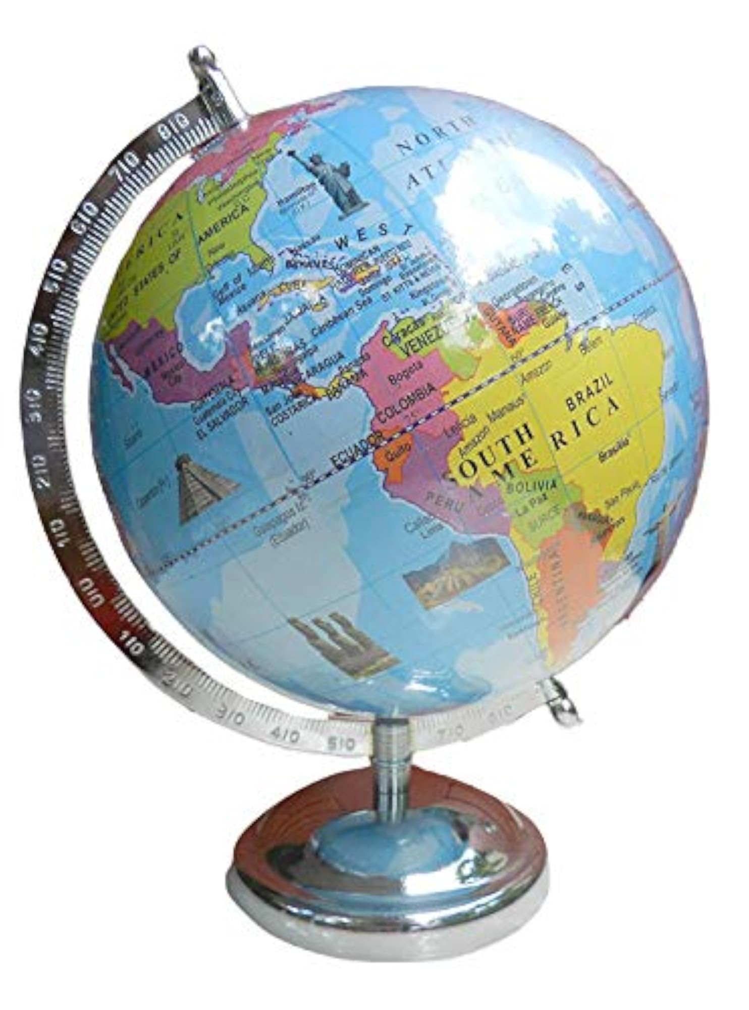Monuments Political 8 Inch Metal Base STEM Globe
