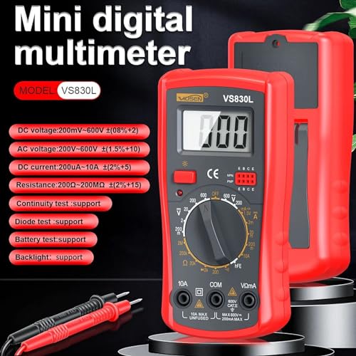 Multimètre numérique automatique testeur de tension AC/DC ohmmètre ampèremètre Rosso