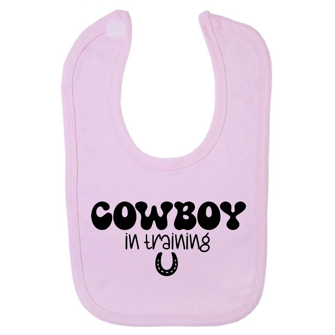 Miammo Cowboy in training [BBY6] cotton baby bib - Pastel Pink — image 1