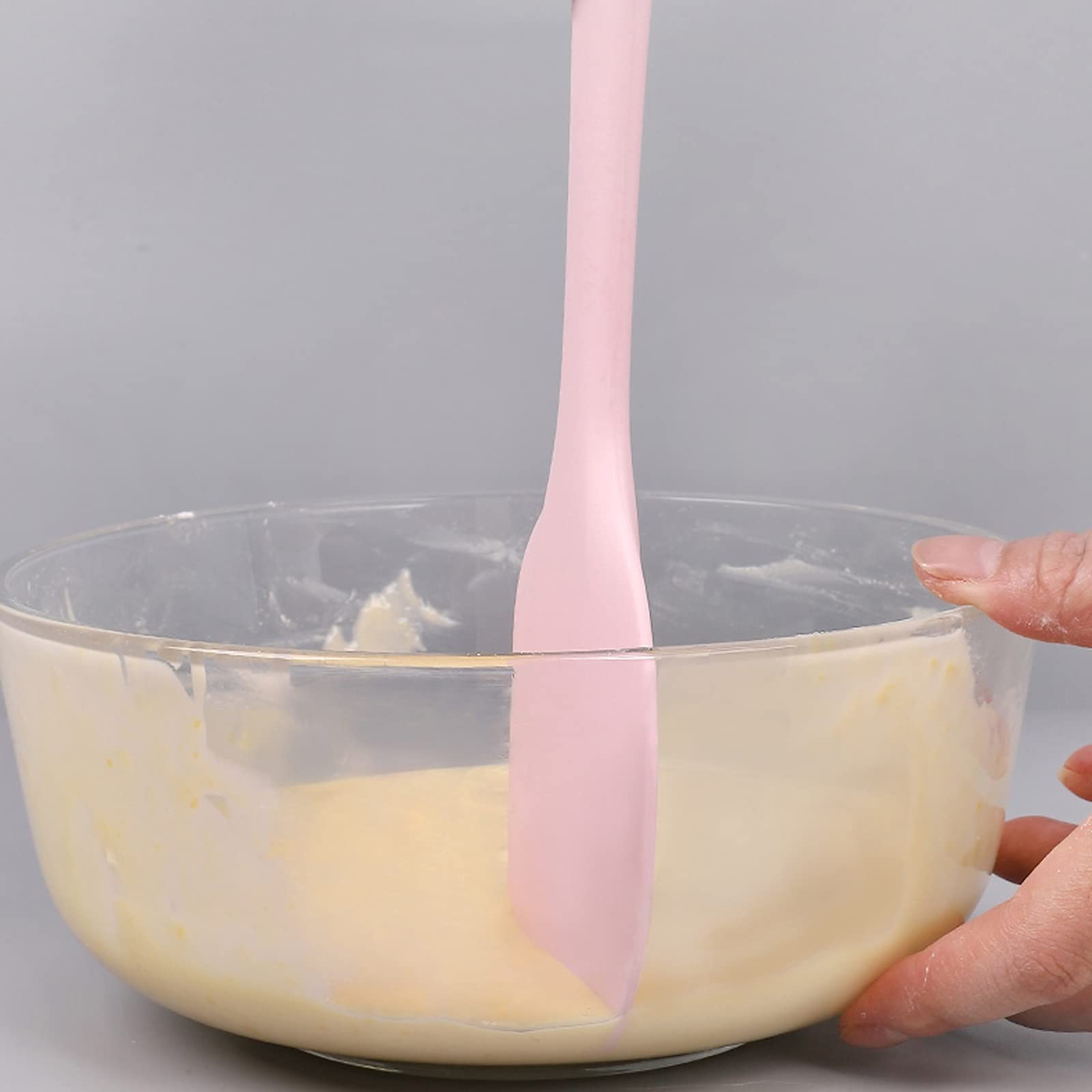 caihuashopping Teigschaber 4 Stück Silikonspatel Set Integriertes Backwerkzeug Spatel Hohe Temperaturresistent Cream Scraper Spatel Kuchen Dekorieren Werkzeug Spatel (Color : Yellow)