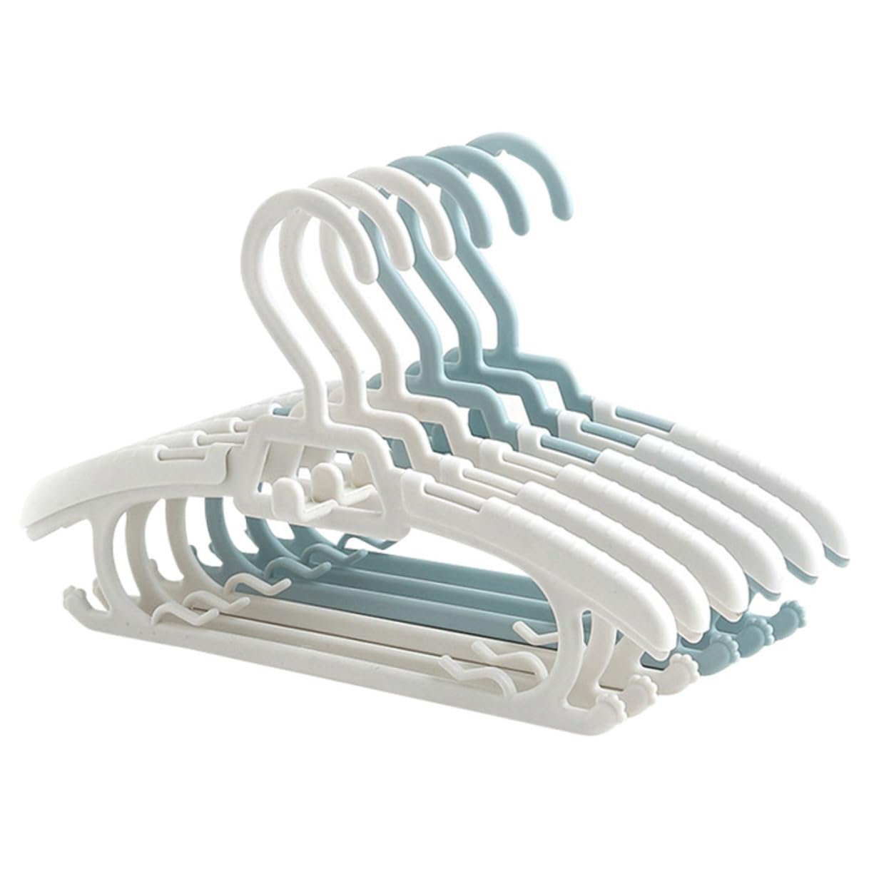 VILLFUL Retractable Non-Slip Boys and Girls Hangers White Baby Clothes Hangers Adjustable for Closet Storage