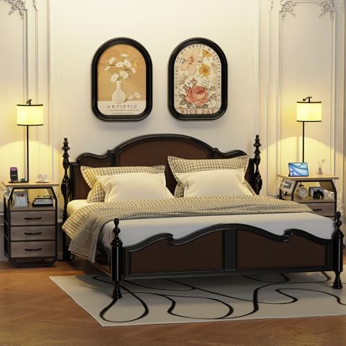 Image of runjuly Floor Lamp with Table Set 2, End Table with Light & Charging Greige