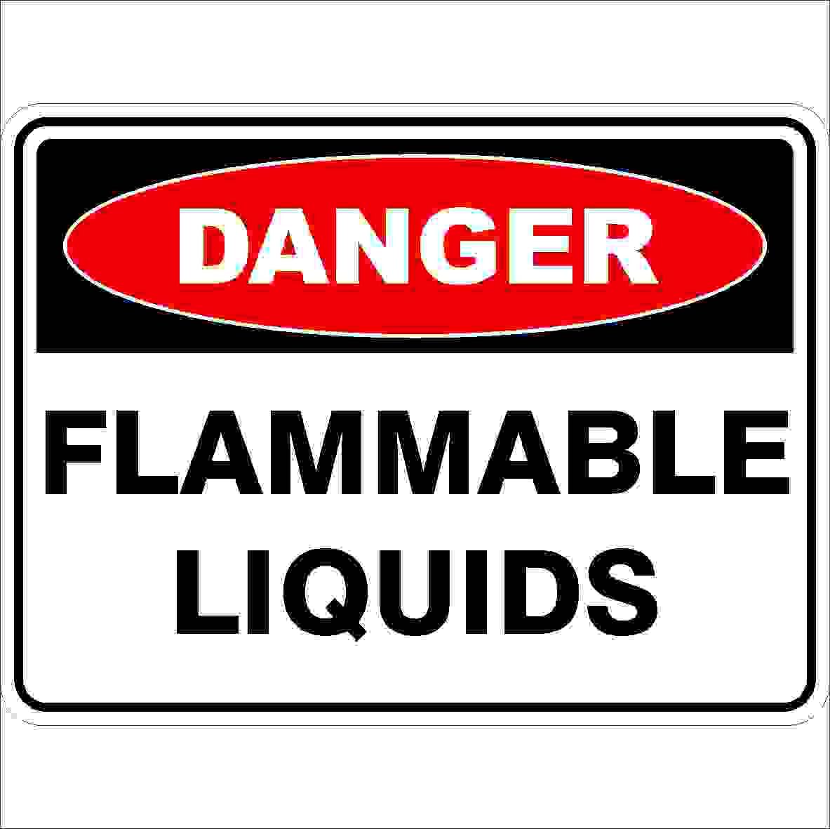 Flammable Liquids Danger Signs, 12x8 Metal Tin Sign, Flammable liquids stored here.