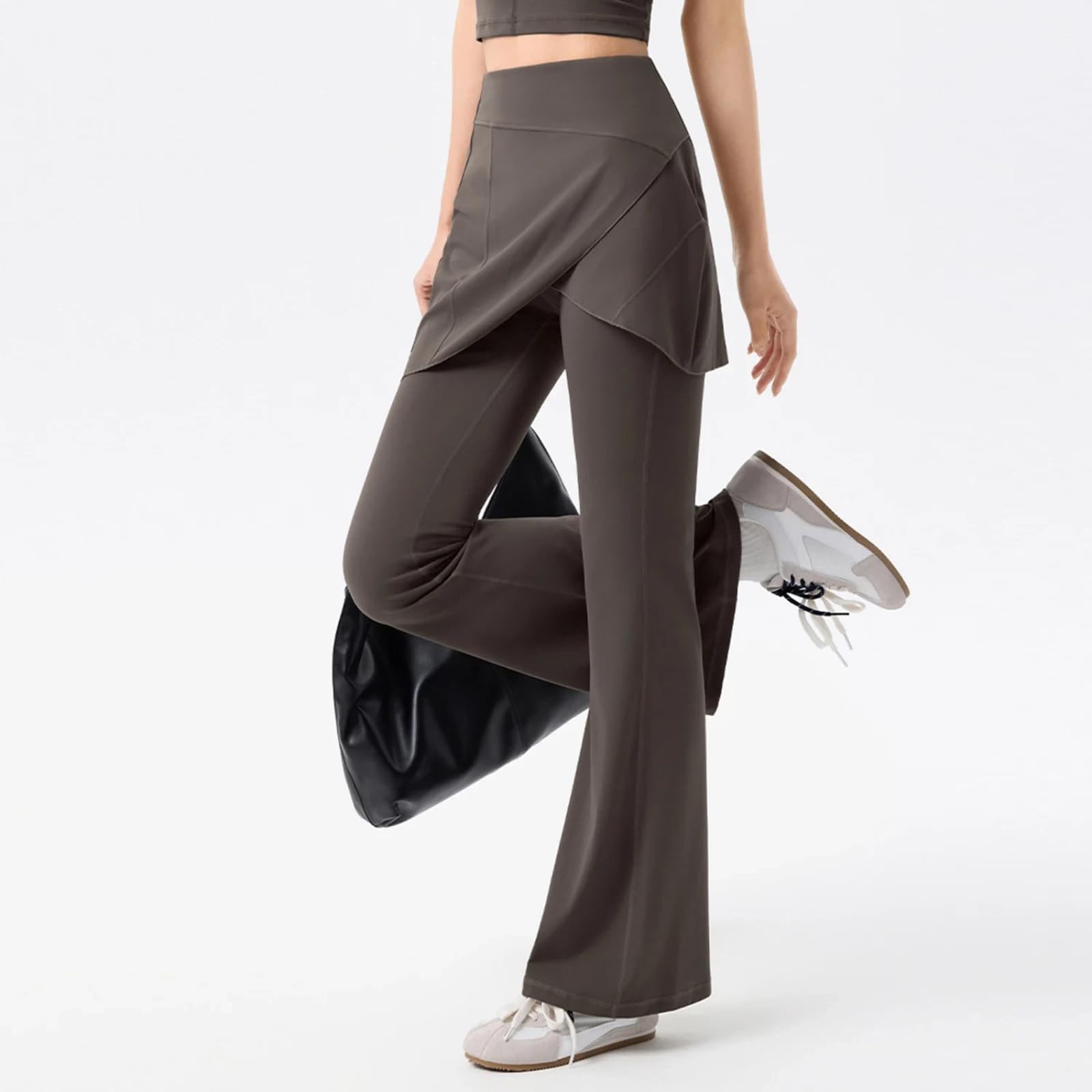Legginsy do jogi spodnie z dzwonkiem brzoskwiniowe podnoszące pośladki spodnie fitness spodnie z wysokim stanem spodnie z szerokimi nogawkami