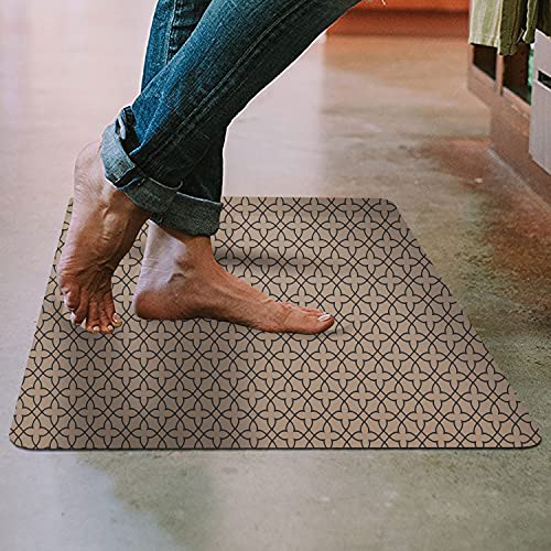 Shape28 Floor Mat Ultra-Thin Kitchen Rug With Non Slip Rubber Backing 35”X23” Cappuccino Design 6M #TOP12