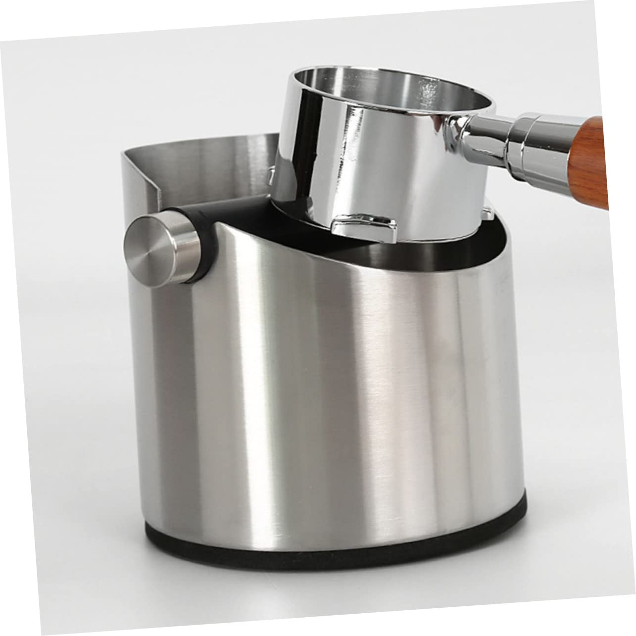 MAGICLULU Edelstahl Kaffee Abklopfbehälter Mit Gummipad Großer Gebrauchter Kaffeesatz Behälter Für Espressomaschinen in Schwarz Abfallbehälter Für Kaffeezubehör