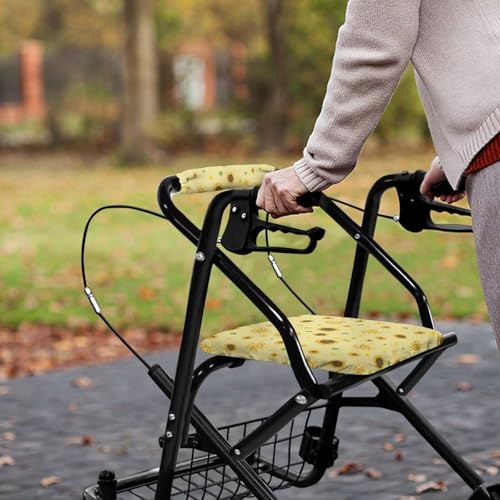 Image of Soft Universal Walker Seat Covers, Sunflower Adjustable Rollator Backrest and Seat Covers, Accessories for Seniors Women Men