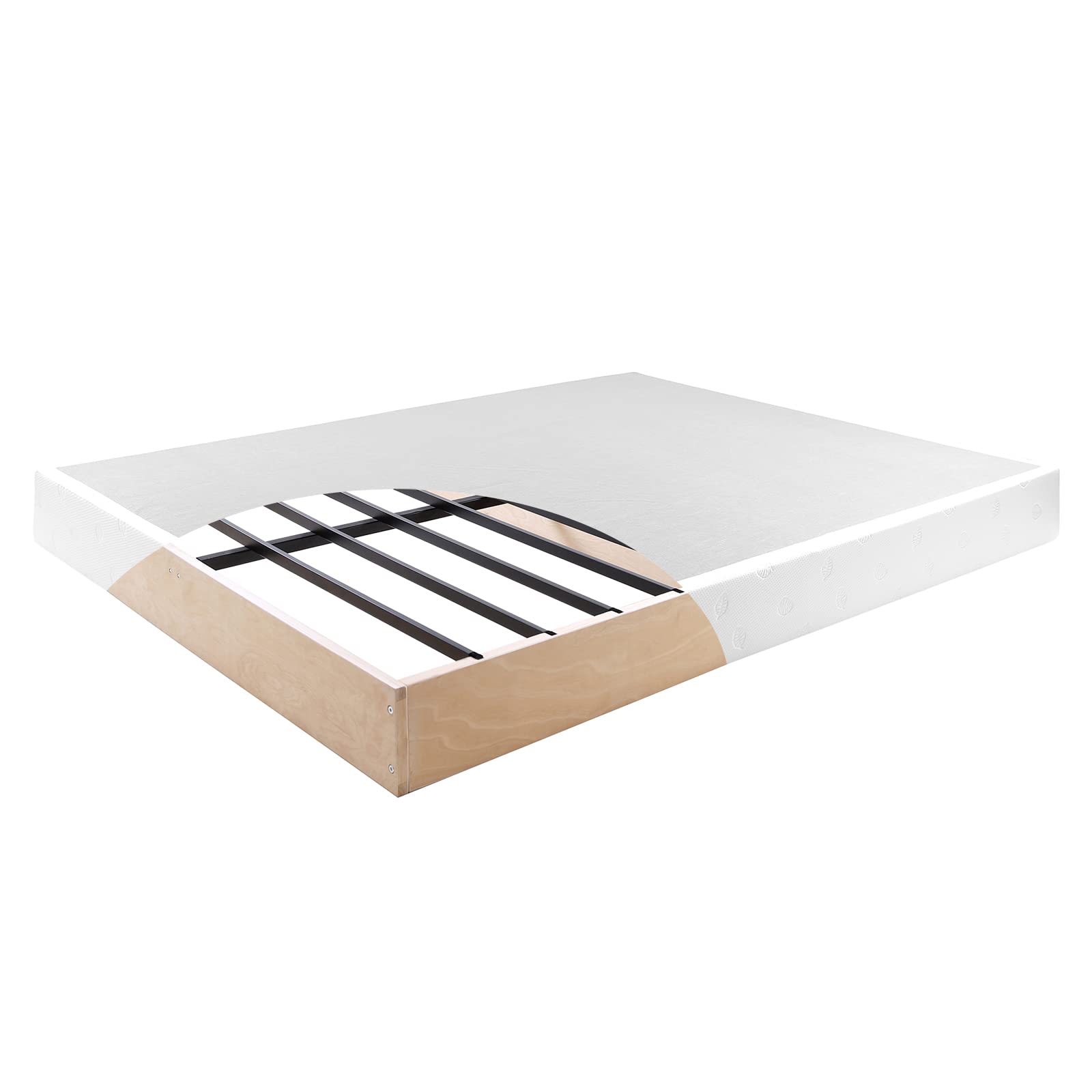 Panana Queen 7 Inch Metal+Wood Box Spring, Mattress Foundation with Fabric Cover, Easy Assembly, Noise Free, Anti-Slip