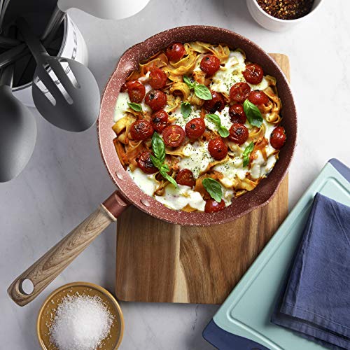 Country Kitchen Cookware Forged Aluminum Frying Pan, 11 Inches, Non Stick Speckled Skillet, For Gas and Electric Stovetop (Red) 3 Gallery Image