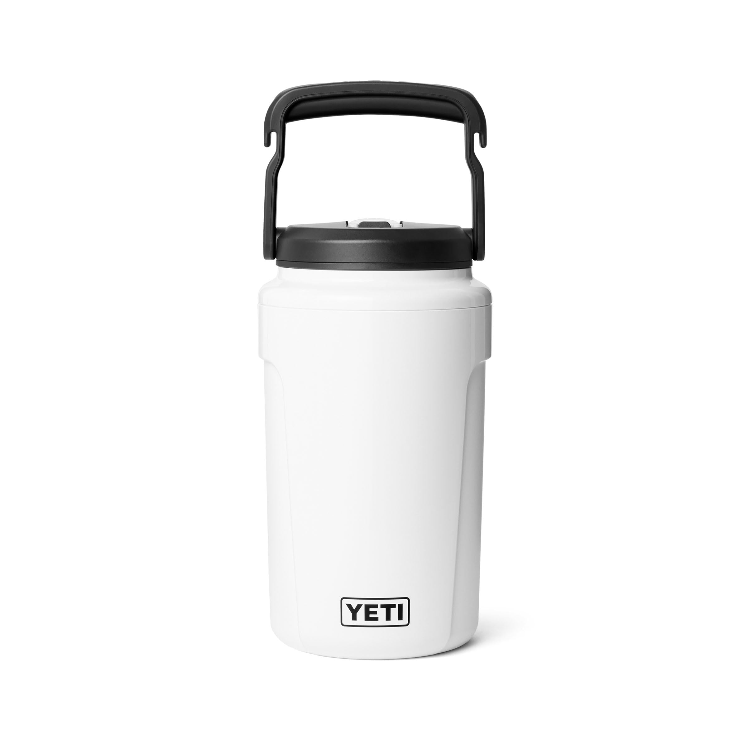 YETI Half Gallon Insulated Straw Cap Water Jug – Leakproof, Lightweight Sports Bottle with Fence Hook Handle – Keeps Drinks Ice-Cold – Ideal for Gym, Sports & Tournaments, White