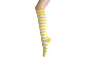 Striped Knee Highs with Vibrant Yellow Accents: Elevate Your Style Game