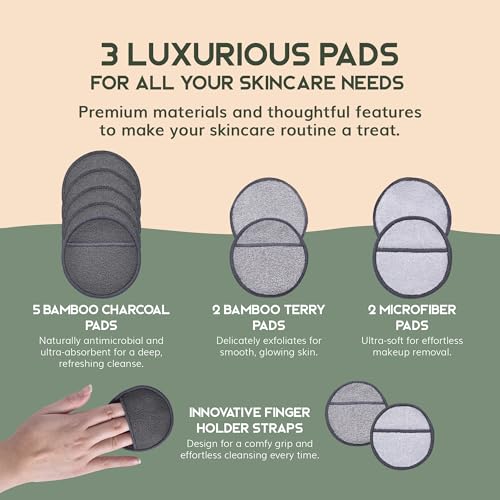 Premium 12-Pack Reusable Makeup Remover Pads with Holder - Image 3