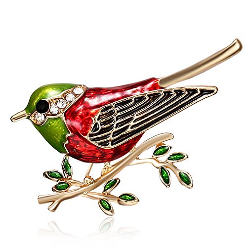 Samidy Femme Mode brillant Charms Broche oiseau coloré pour vêtements Sacs Sacs à dos S Noir Cover