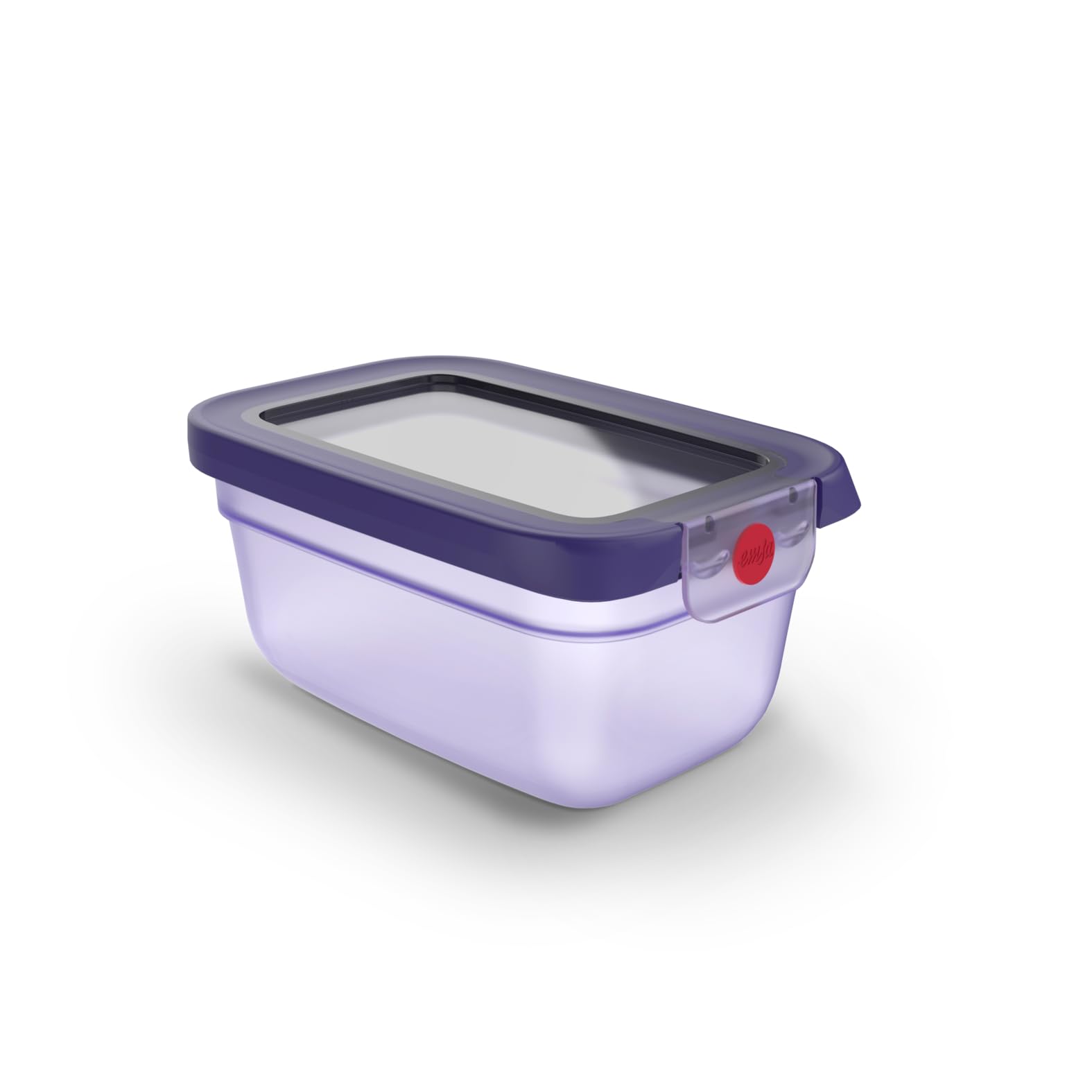 EMSA oneClick Frischhaltedose, verschlossen mit nur 1 x Klick, Lebensmittel 2 x länger frisch, 100% dicht, Made in Germany, 0,75L, gefrier-, mikrowellen- und spülmaschinengeeignet, violett, N1210600