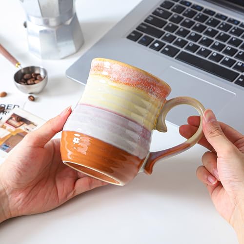 Taza grande de cerámica 21 oz color naranja miniatura 5