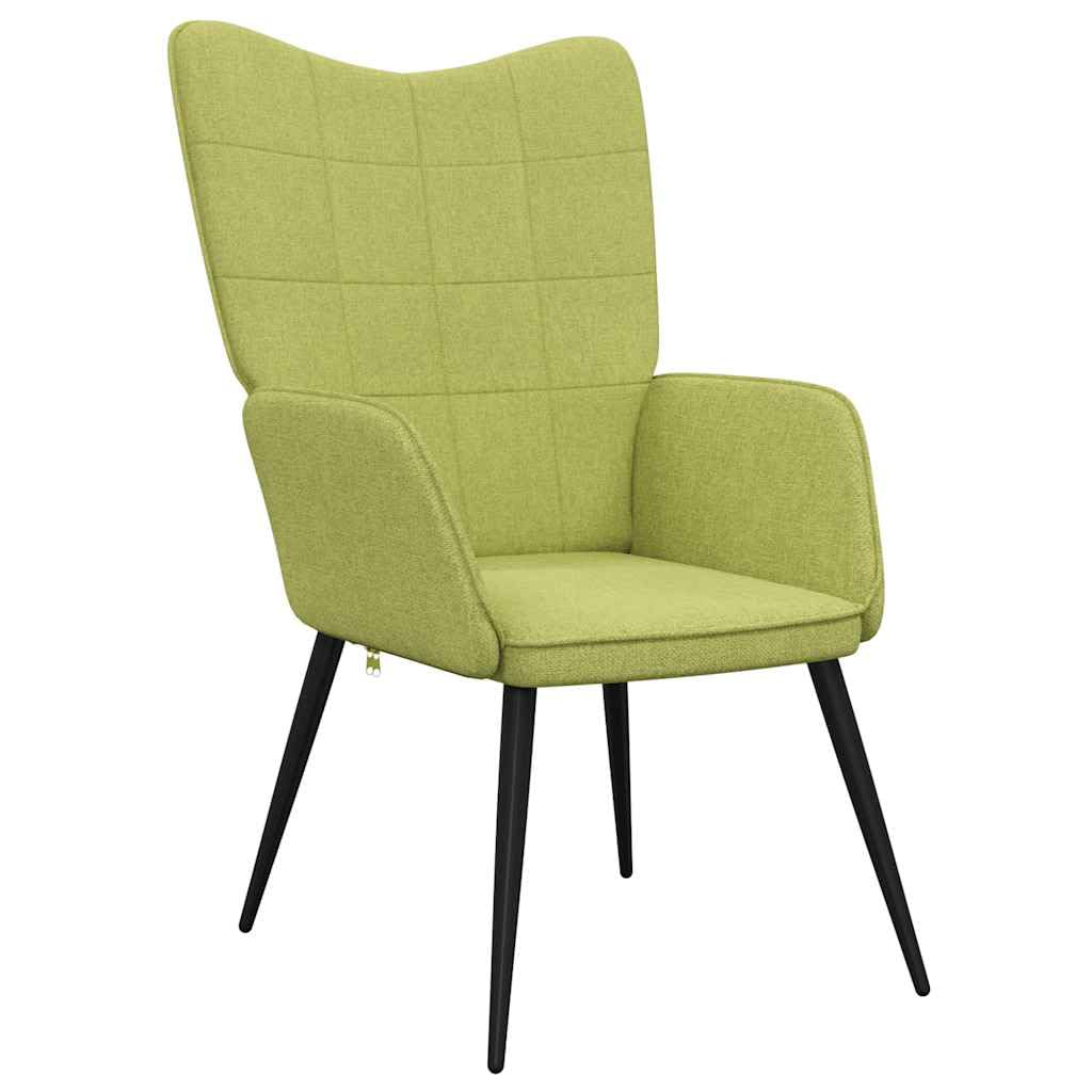 Fotel relaksacyjny z taboretem, zielony, tapicerka, fotel wypoczynkowy z podłokietnikami, oparciem, ergonomiczny, do salonu, sypialni, biura, relaksująca pozycja siedząca i komfortowy relaks