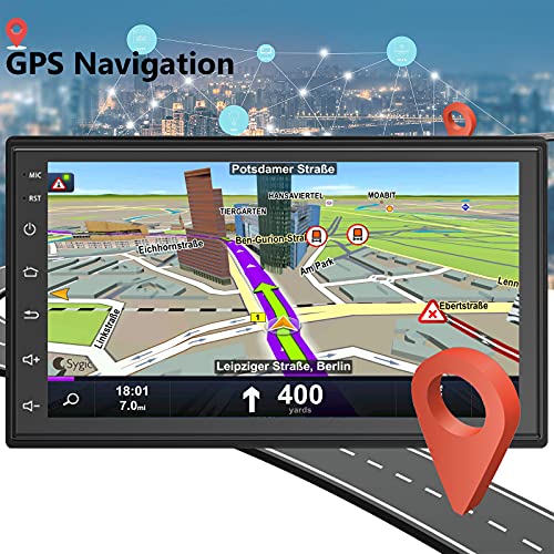 Podofo Double Din Car Radio Gps Navigation Android Head Unit 7" Hd Touch Screen Indash Car Stereo Support Dual Usb, Bluetooth, Wifi, Fm, Mirror Link With Rear Camera (2G+32G) #TOP2