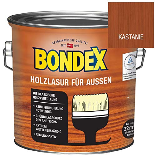 Bondex Holzlasur für Aussen kastanie 2 5L Holzschutzlasur Holz Lasur