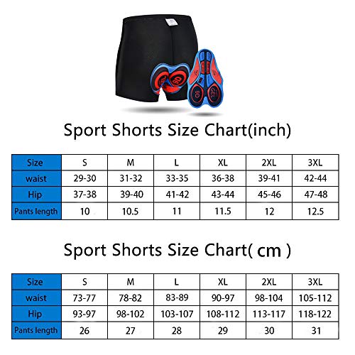 JEPOZRA Men\'s Cycling Underwear Shorts 3D Padded Bike Shorts Breathable Quick Dry Pants Black (Red,XXL) - Thumbnail 2