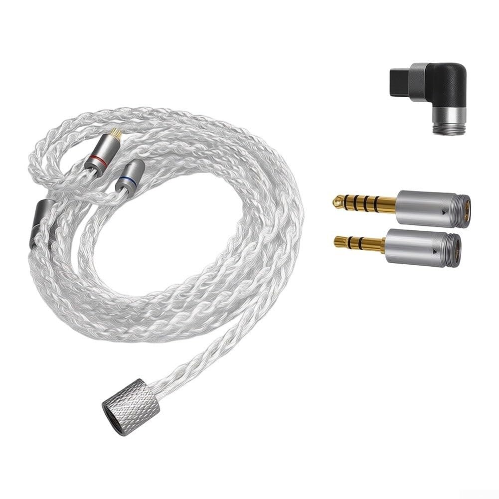Cavo audio universale 3 in 1 con tipo C 4,4 mm 3,5 mm – Conduttore in rame argento ad alta purezza per musica chiara – Cavo da 1,2 m per cuffie (3 in 1)