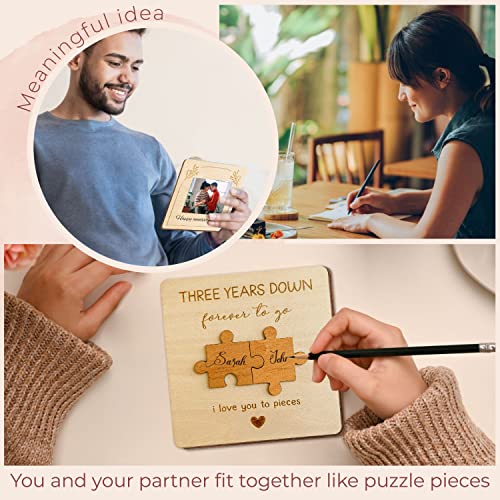 Stofinity 3 Year Anniversary Card Gifts For Him Her - 3Rd Wedding Anniversary Card Wood Gift For Husband Wife, Happy Three Years Marriage For Couples, Funny Happy Third Year Anniversary Card For Men #TOP3