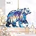 Bear Christmas Ornament, Faux Stained Glass Bear Acrylic Hanging Decoration, Rustic Cabin Holiday Decor, Winter Wildlife Ornament, Nature Lover Gift for Christmas Tree, Gift Exchange Present