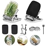 Lulonpon Sprouting Kit, 2 Pieces Seed Sprouting Jar Kit, 2 Wide Mouth Quart Mason Jars with 304...