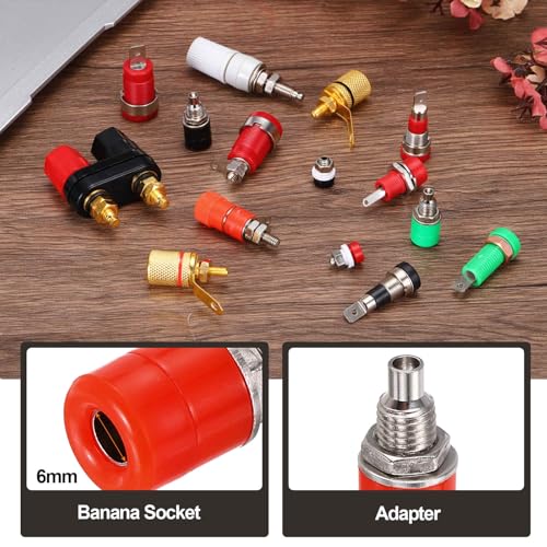Pack 8 conectores Banana Jack para panel rojo y negro miniatura 3
