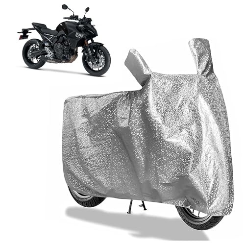 Image of Sulfar Bike Cover for Suzuki GSX-8S (Naked Sports Mid) | Waterproof, Dustproof & UV Protected | All Weather Two Wheeler Cover (Silver) New 2026 Variants