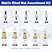 YINGKESI 430Pcs Rivet Nut Tool Kit, Metric Rivnuts Assortment Kit (M8/M6/M5/M4/M3), Rivnut Tool Kit with Rivet Nut Gun for Decoration, Furniture and Industrial Applications
