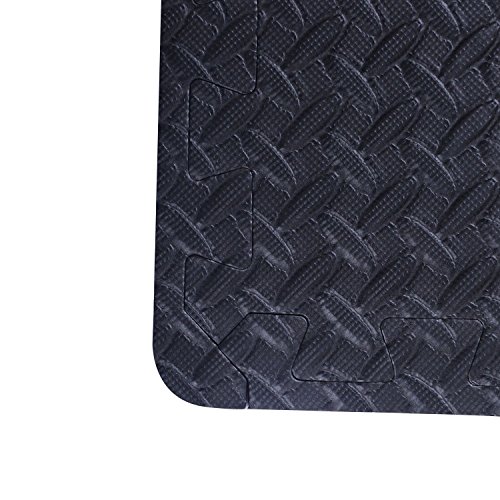 Nishore 60,96 cm x 60,96 cm 54 peças 216 pés quadrados interligados - Placa de diamante preto