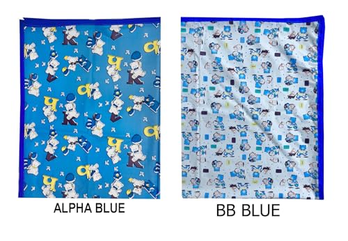 Image of EcoSoft Plastic Sheet,PVC Sheet for Kids,Rubber Sheet for Babies,Bed Wetting Protector(90 x 135 cm) (Blue Alphabet & Blue BABYBEAR)