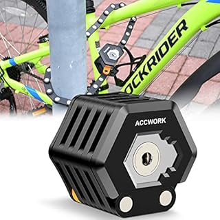 Accwork Folding Bike Lock, Anti-Theft Cycling Bicycle Lock High Security Bike Chain Locks Heavy Duty Alloy Steel with Mounting Bracket, 3 Keys for Mountain Bikes and Electric Scooter, Unfolds to 85cm